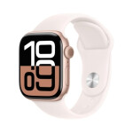 Apple Watch Series 10 Aluminium 46mm Αδιάβροχο με Παλμογράφο Rose Gold με Light Blush Sport Band S/M