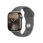Apple Watch Series 10 Cellular Titanium 46mm Αδιάβροχο με eSIM και Παλμογράφο Stone Grey Sport Band