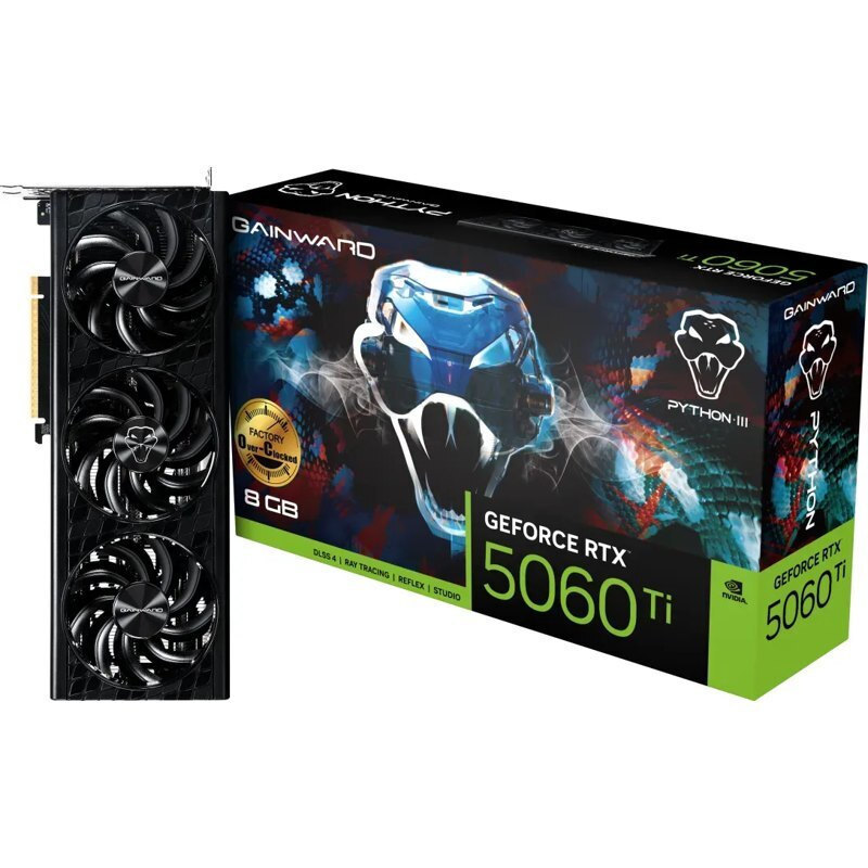 Gainward GeForce RTX 5060 Ti 8GB GDDR7 Python III OC Κάρτα Γραφικών