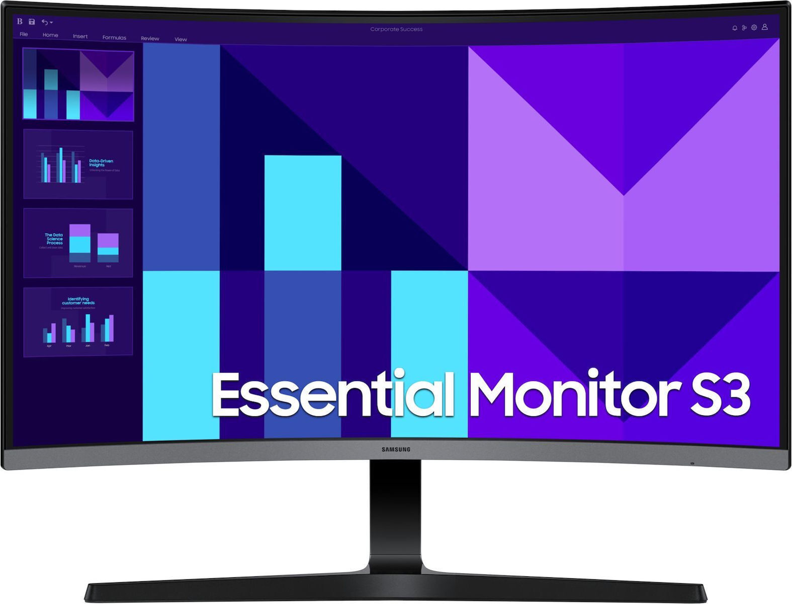 Samsung Essential Monitor S3 27D392 VA Curved Monitor 27 FHD 1920x1080 με Χρόνο Απόκρισης 4ms GTG