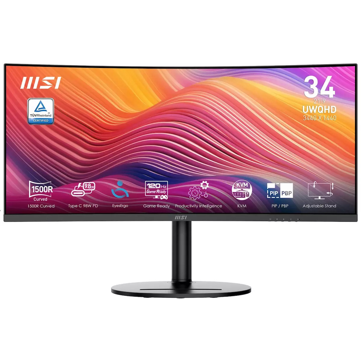 MSI Modern MD342CQP Ultrawide VA HDR Monitor 34 QHD 3440x1440 με Χρόνο Απόκρισης 4ms GTG