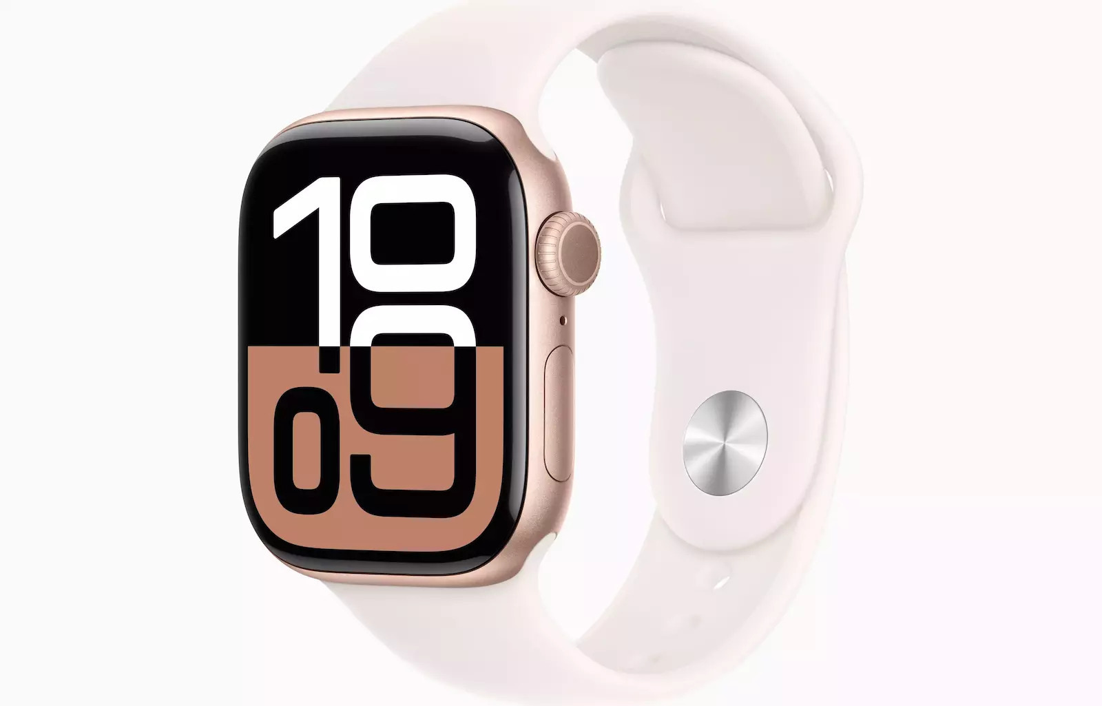 Apple Watch Series 10 Cellular Aluminium 42mm Αδιάβροχο με eSIM και Παλμογράφο Rose Gold με Light Blush Sport Band M/L