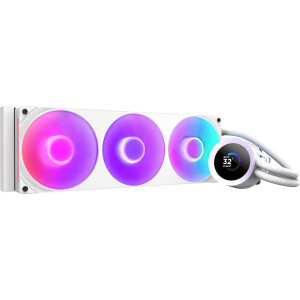 NZXT Kraken Plus v2 Υδρόψυξη Επεξεργαστή Τριπλού Ανεμιστήρα 120mm για Socket AM4/AM5/1700/1200/115x με RGB Φωτισμό Λευκή
