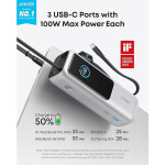 Anker Zolo Power Bank 25000mAh 165W με Θύρα USB-A Ασημί