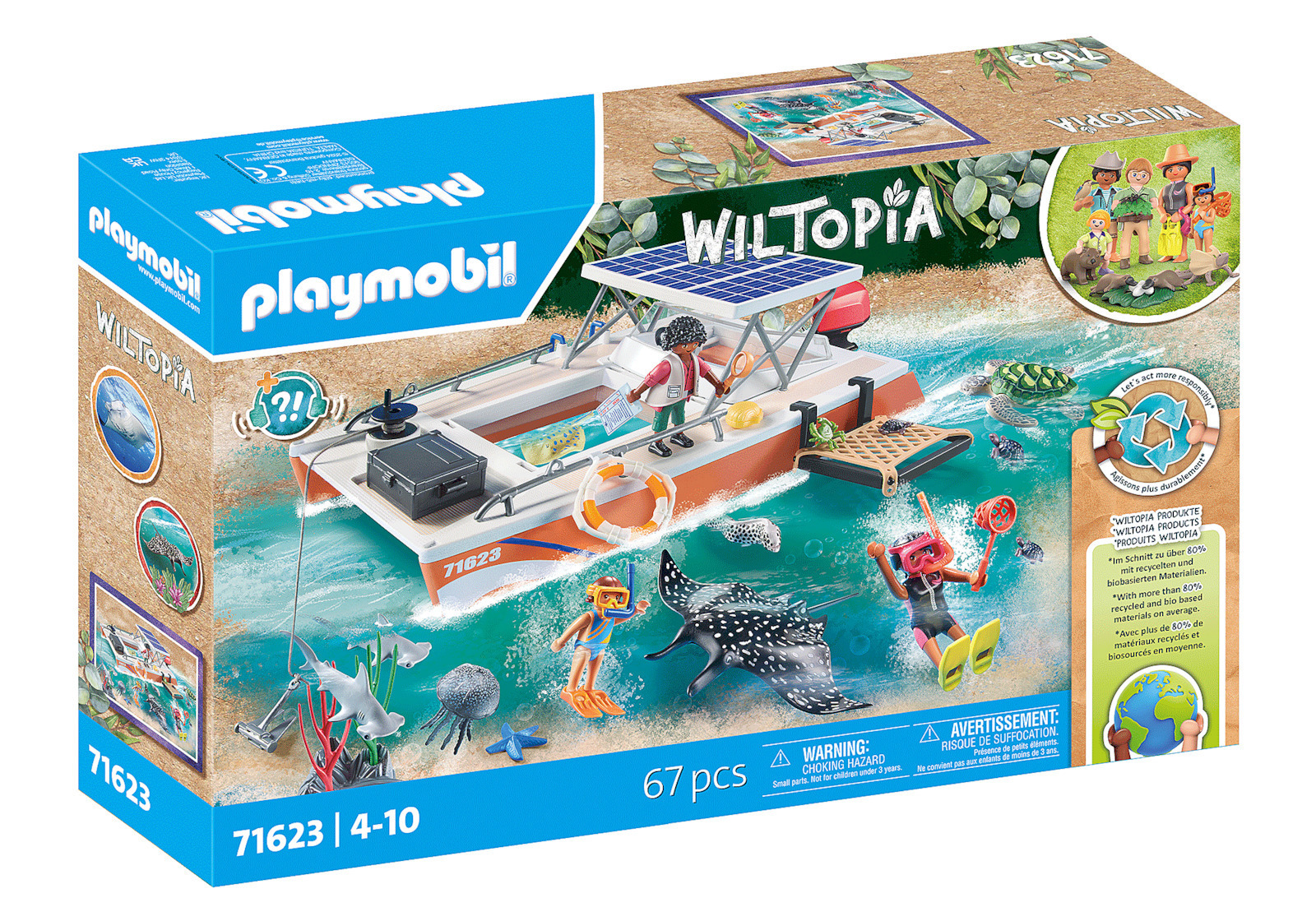Playmobil Wiltopia Πλωτό Εργαστήριο Υποθαλάσσιων Ερευνών για 4-10 ετών
