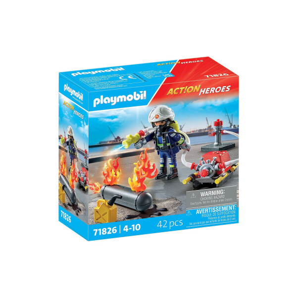 Playmobil Action Heroes Πυροσβέστης με Αντλία Νερού για 4-10 ετών