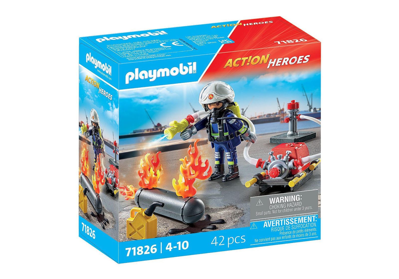 Playmobil Action Heroes Πυροσβέστης με Αντλία Νερού για 4-10 ετών