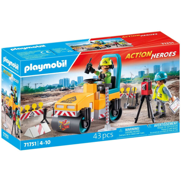 Playmobil Action Heroes Οδοστρωτήρας Εργάτες για 4-10 ετών
