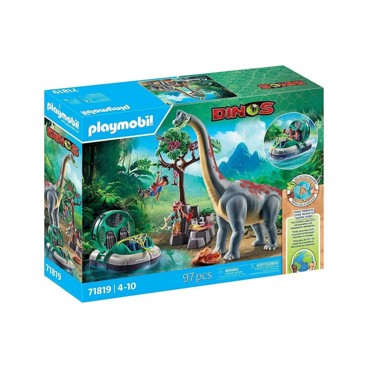 Playmobil Brachiosaurus with Hovercraft για 4 ετών