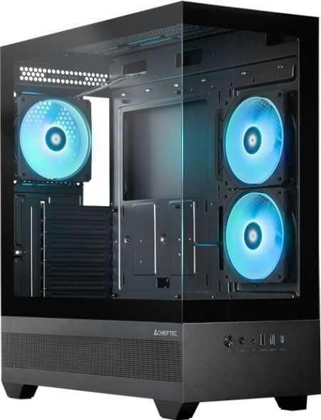 Chieftec VISTA Gaming Midi Tower Κουτί Υπολογιστή με Πλαϊνό Παράθυρο και ARGB Φωτισμό Μαύρο