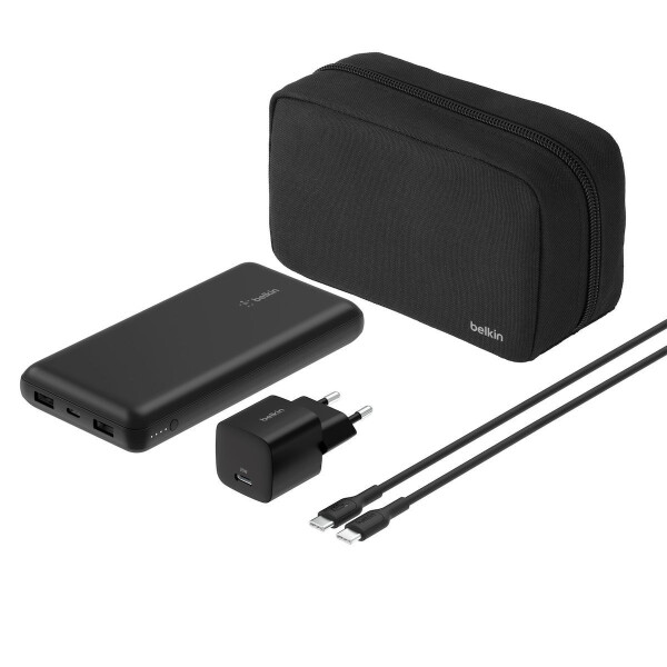 Belkin BoostCharge Set Power Bank 20000mAh με Θύρα USB-A και 2 Θύρες USB-C Μαύρο