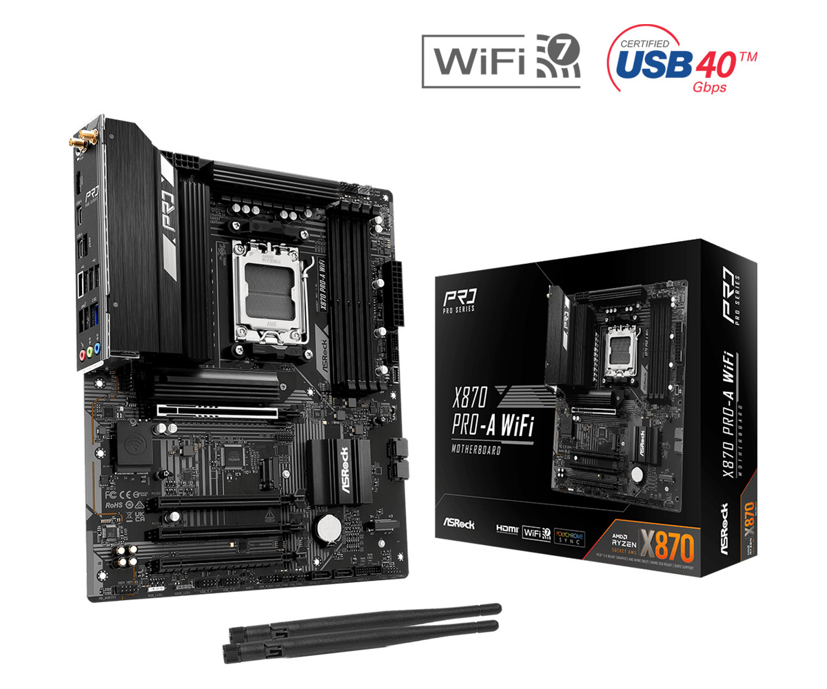 ASRock X870 Pro-A WIFI Motherboard ATX με AMD AM5 Socket 90-MXBT6-A0UAYZ