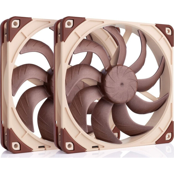 Noctua NF-A14x25 G2 PWM Sx2-PP Case Fan 140mm με Σύνδεση 4-Pin 2τμχ Καφέ