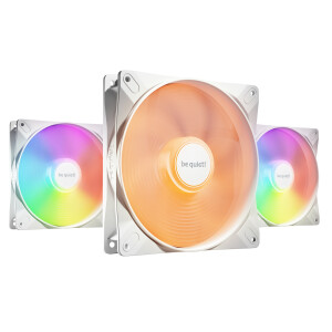 Be Quiet Light Wings LX Case Fan 140mm με ARGB Φωτισμό και Σύνδεση 3-Pin / 4-Pin PWM 3τμχ Λευκό