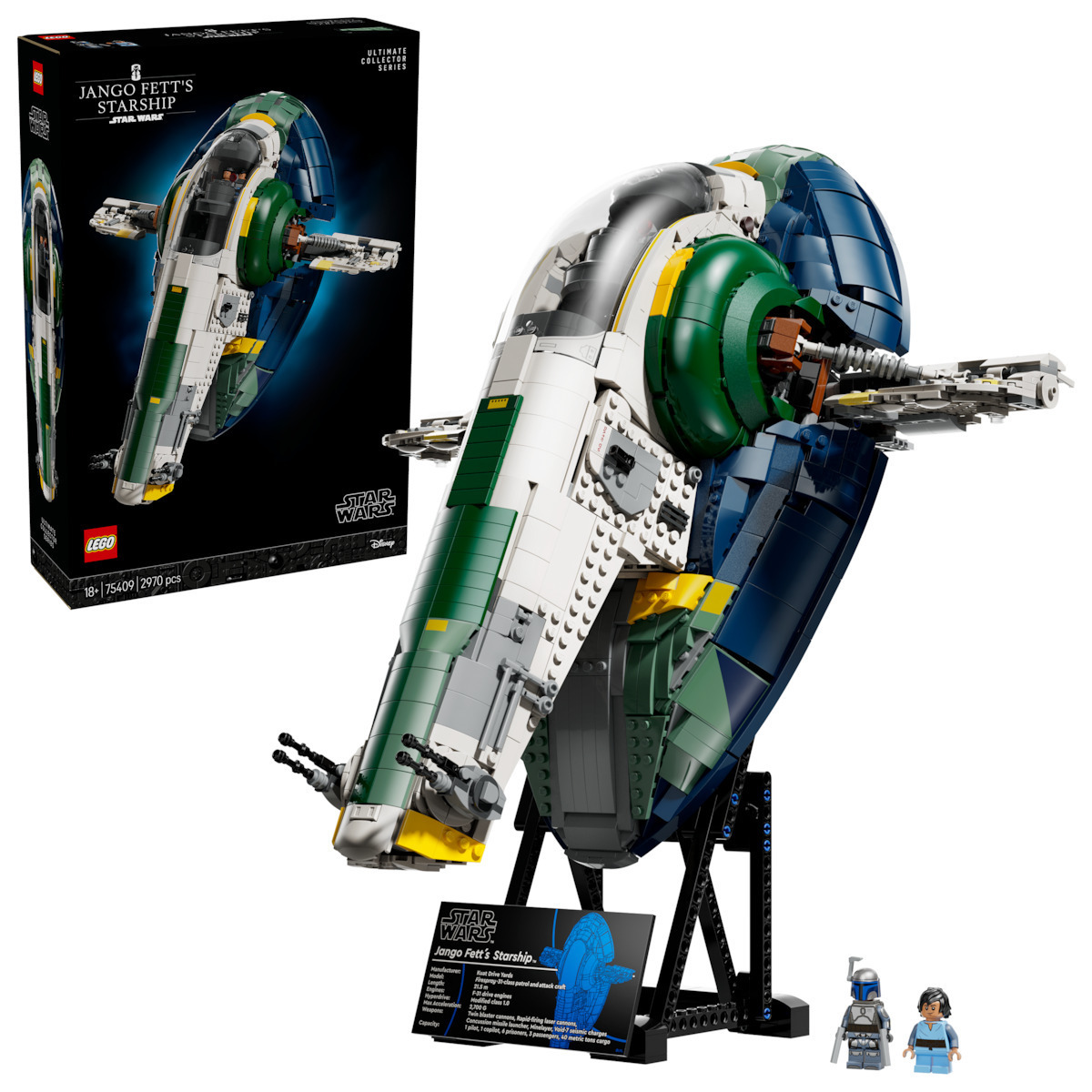 LEGO Star Wars Jango Fetts Firespray-Class Starship για 18 ετών Ετών 2970τμχ Κωδικός 75409