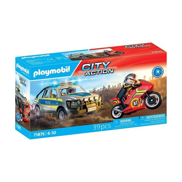 Playmobil City Action Αστυνομικό Όχημα Pickup Και Μοτοσυκλέτα για 4-10 ετών