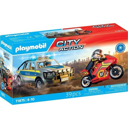 Playmobil City Action Αστυνομικό Όχημα Pickup Και Μοτοσυκλέτα για 4-10 ετών