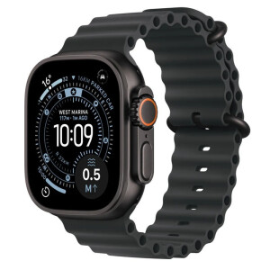 Apple Watch Ultra 3 Titanium 49mm Αδιάβροχο με eSIM και Παλμογράφο Black Titanium Case with Black Ocean Band