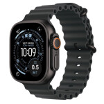 Apple Watch Ultra 3 Titanium 49mm Αδιάβροχο με eSIM και Παλμογράφο Black Titanium Case with Black Ocean Band