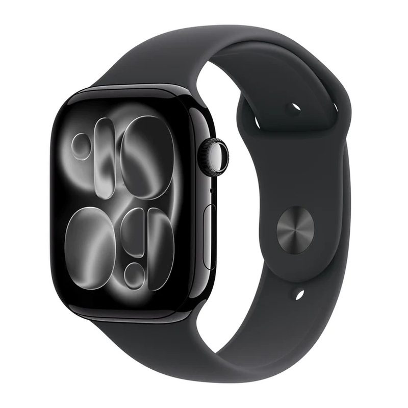 Apple Watch Series 11 Cellular Aluminium 42mm Αδιάβροχο με eSIM και Παλμογράφο Jet Black Aluminium Case with Black Sport Band - S/M