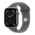 Apple Watch Series 11 Cellular Titanium 42mm Αδιάβροχο με eSIM και Παλμογράφο Natural Titanium Case with Stone Grey Sport Band - S/M