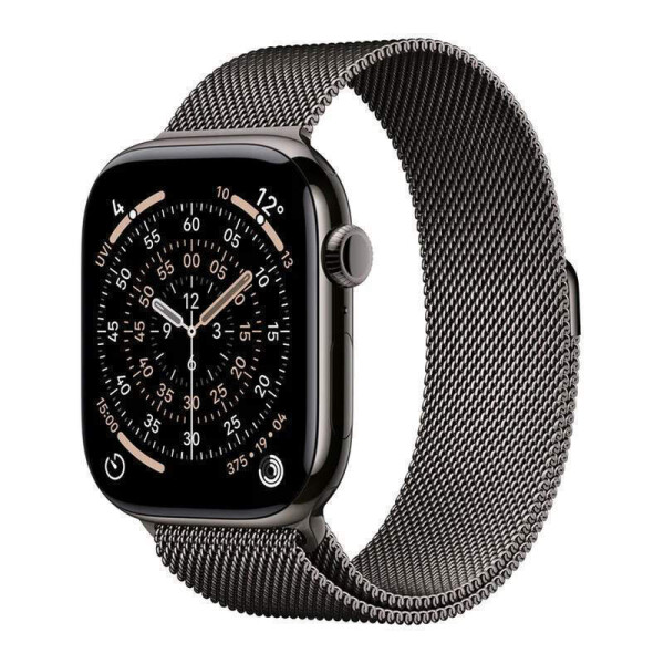Apple Watch Series 11 Cellular Titanium 46mm Αδιάβροχο με eSIM και Παλμογράφο Slate Titanium Case with Slate Milanese Loop - S/M