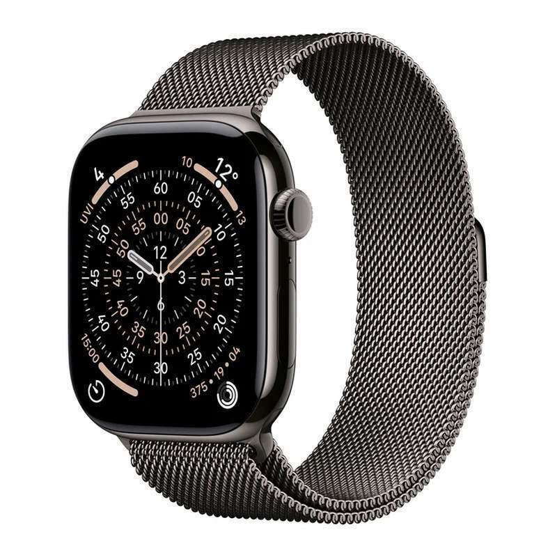 Apple Watch Series 11 Cellular Titanium 46mm Αδιάβροχο με eSIM και Παλμογράφο Slate Titanium Case with Slate Milanese Loop - S/M