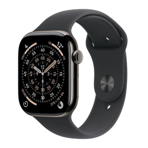 Apple Watch Series 11 Cellular Titanium 46mm Αδιάβροχο με eSIM και Παλμογράφο Slate Titanium Case with Black Sport Band - M/L