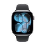 Apple Watch Series 11 Aluminium 46mm Αδιάβροχο με Παλμογράφο Grey Aluminium Case with Black Sport Band - S/M