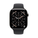 Apple Watch Series 11 Cellular Titanium 42mm Αδιάβροχο με eSIM και Παλμογράφο Slate Titanium Case with Black Sport Band - M/L