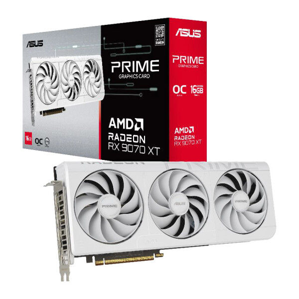 Asus Radeon RX 9070 XT 16GB GDDR6 Prime OC White Κάρτα Γραφικών Κωδικός 90YV0L75-M0NA00