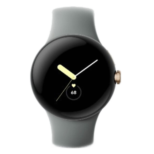 Google Pixel Watch LTE Stainless Steel 41mm με eSIM και Παλμογράφο Champagne Gold case / Hazel Active band