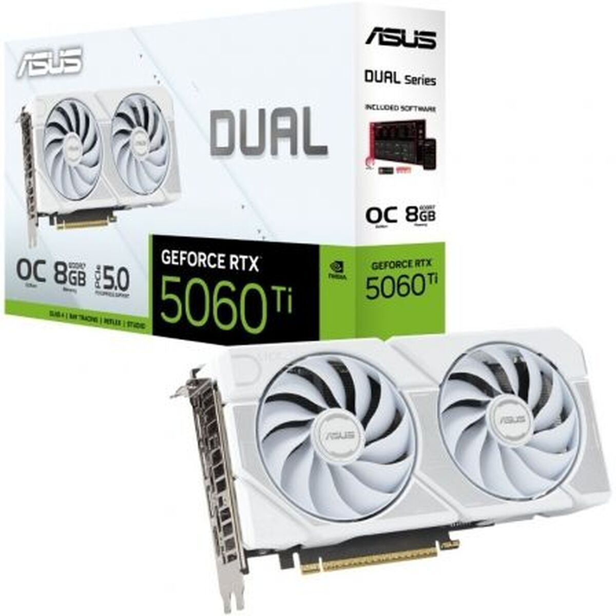 Asus GeForce RTX 5060 Ti 8GB GDDR7 Dual OC White Κάρτα Γραφικών Κωδικός 90YV0MP5-M0NA00