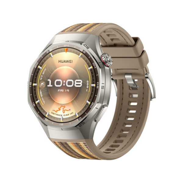 Huawei Watch GT 6 Pro Titanium 46mm Αδιάβροχο με Παλμογράφο Brown Woven