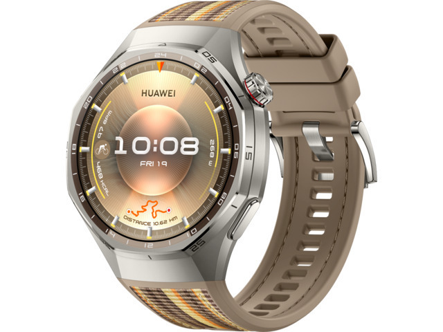 Huawei Watch GT 6 Pro Titanium 46mm Αδιάβροχο με Παλμογράφο Brown Woven