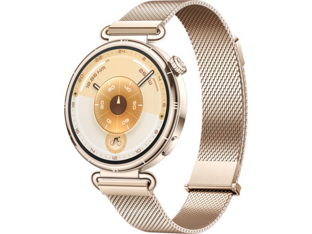 Huawei Watch GT 6 Stainless Steel 41mm Αδιάβροχο με Παλμογράφο Gold Milanese