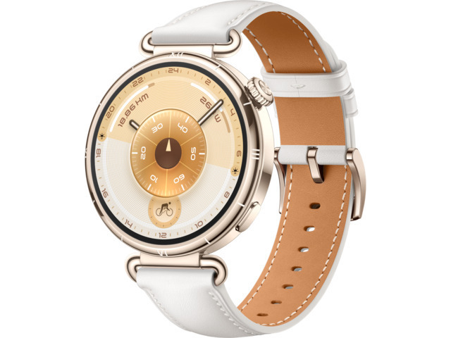 Huawei Watch GT 6 Stainless Steel 41mm Αδιάβροχο με Παλμογράφο White Leather