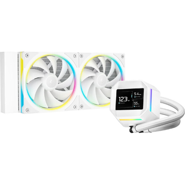 Deepcool LM240 Υδρόψυξη Επεξεργαστή Διπλού Ανεμιστήρα 120mm για Socket AM4/AM5/1700/1200 με RGB Φωτισμό Λευκή