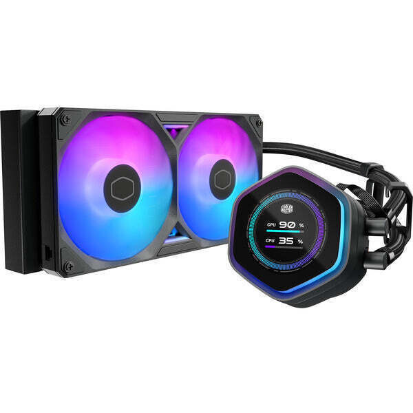 CoolerMaster MasterLiquid 240 Atmos II Υδρόψυξη Επεξεργαστή Διπλού Ανεμιστήρα 120mm για Socket AM4/AM5/1700/1200/115x με ARGB Φωτισμό