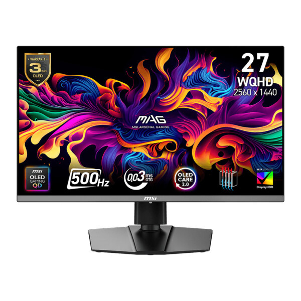 MSI 272QP QD-OLED X50 QD-OLED HDR Gaming Monitor 26.5 QHD 2560x1440 500Hz με Χρόνο Απόκρισης 0.03ms GTG