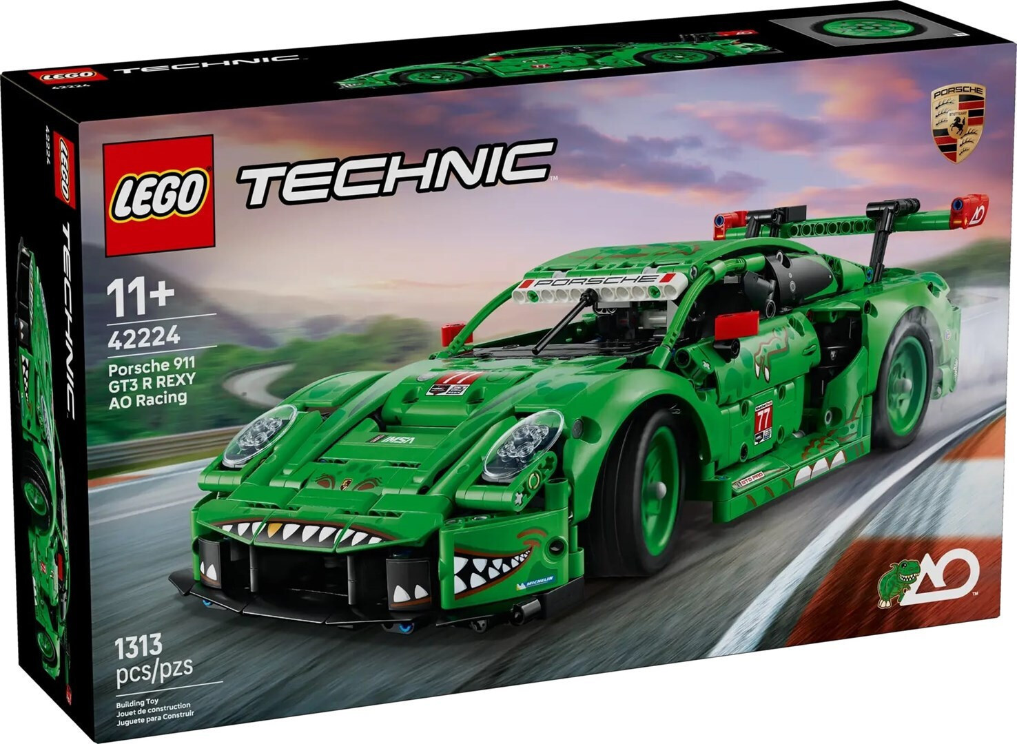 LEGO Technic Porsche 911 GT3 R REXY AO Racing Car για 11 ετών Ετών 1313τμχ Κωδικός 42224