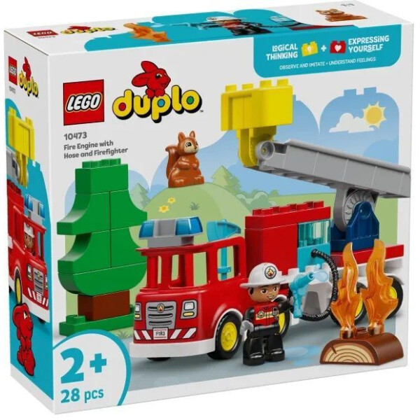 LEGO Duplo Fire Truck with Hose and Firefighter για 2 ετών Ετών 28τμχ Κωδικός 10473