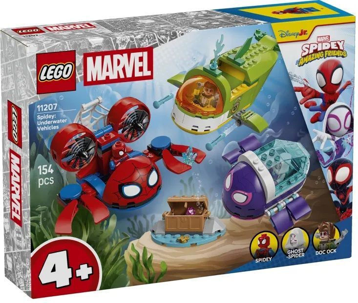 LEGO Marvel Spidey Underwater Vehicles για 4 ετών Ετών 154τμχ Κωδικός 11207