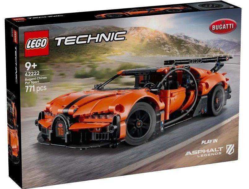 LEGO Technic Bugatti Chiron Pur Sport Hypercar για 9 ετών Ετών 771τμχ Κωδικός 42222