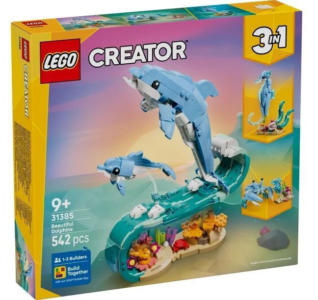 LEGO Creator 3-in-1 Sea Animals Beautiful Dolphins για 9 ετών Ετών 542τμχ Κωδικός 31385