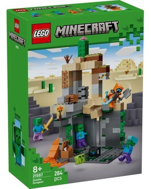 LEGO Minecraft Zombie Dungeon για 8 ετών Ετών 284τμχ Κωδικός 21587