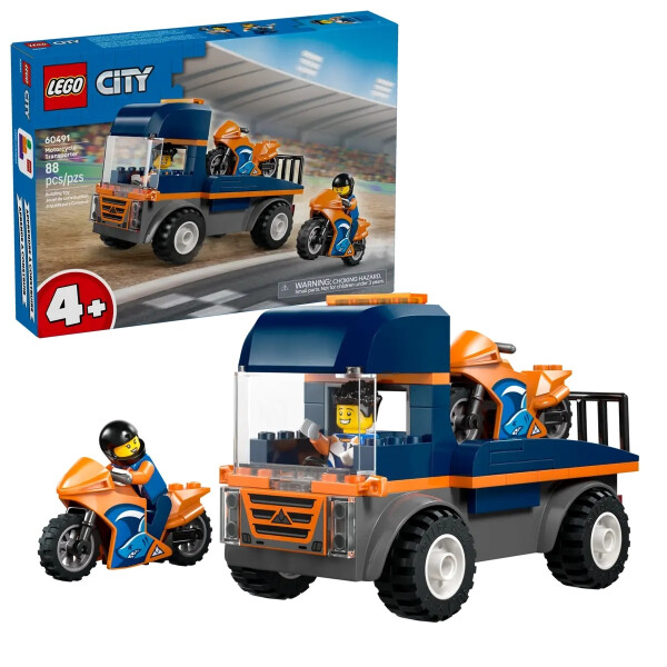LEGO City Motorcycle Transporter για 4 ετών Ετών 88τμχ Κωδικός 60491