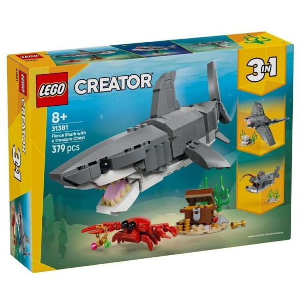 LEGO Creator 3-in-1 Fierce Shark with a Treasure Chest για 8 ετών Ετών 379τμχ Κωδικός 31381
