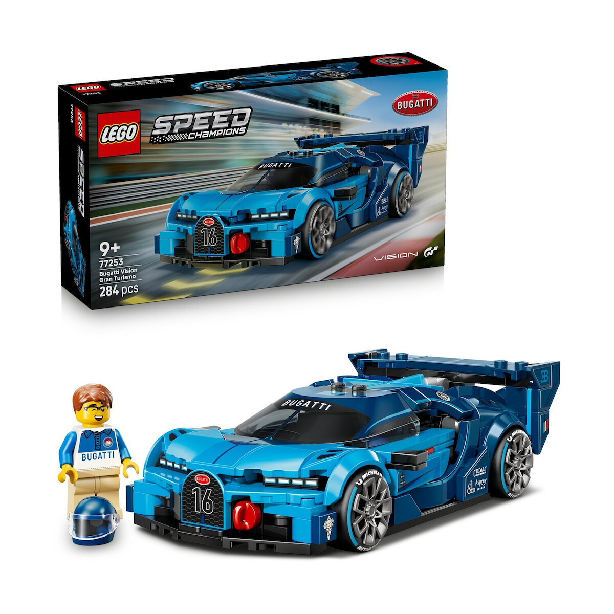 LEGO Speed Champions Bugatti Vision GT Hyper Sports Car για 9 ετών Ετών 284τμχ Κωδικός 77253
