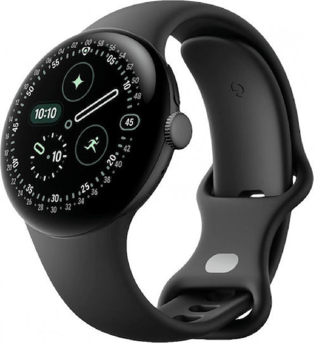Google Pixel Watch 4 Aluminium 41mm με Παλμογράφο Matte Black Aluminium Case/Obsidian Active Band